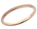 Ladies 1.5mm Stackable Milgrain Wedding Band Ring in 14K Rose Gold